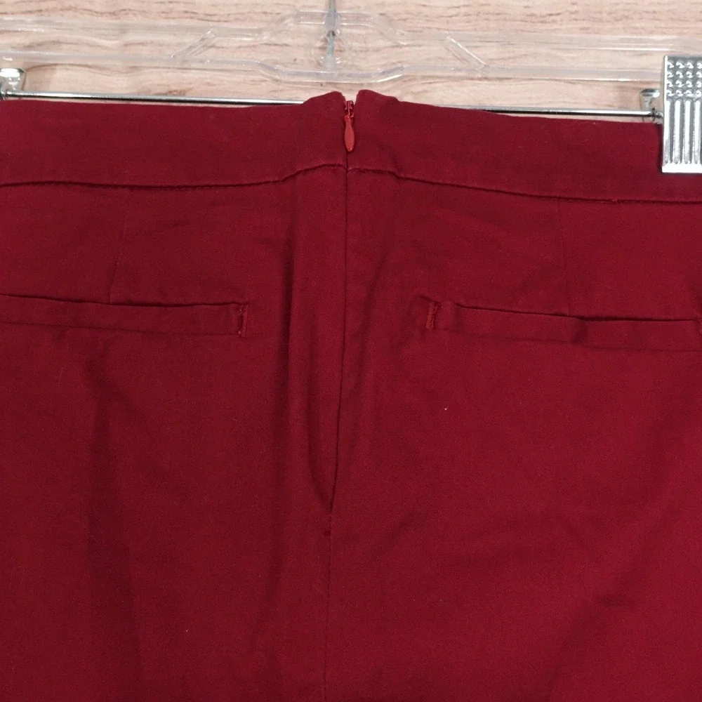 Tommy Hilfiger Skirt Womens 0 Red Straight Pencil Short Twill‎ Stretch Workwear